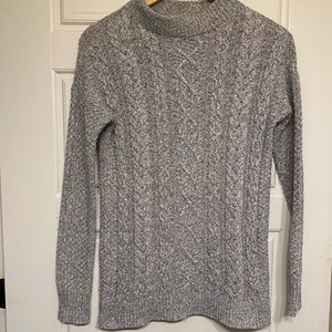 Old Navy Cable-Knit Mock Neck Heather Grey Sweater